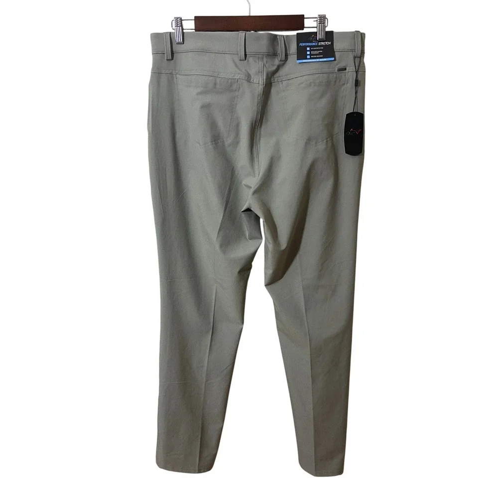 Greg Norman Mens Performance Stretch Golf Pants Sage Green 36x32 G7S25XMP737 NWT